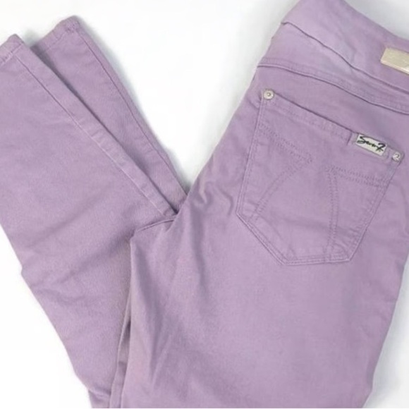 Seven 7 Womens High Rise Waist Jeans Skinny Stretch Com Mauve Pink Sz 12 - Picture 11 of 11